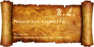 Meszarics Ludmilla névjegykártya